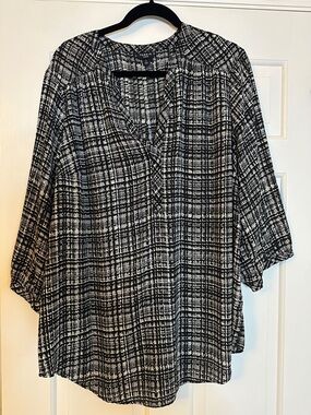 torrid Black & White Plaid V-Neck Tunic